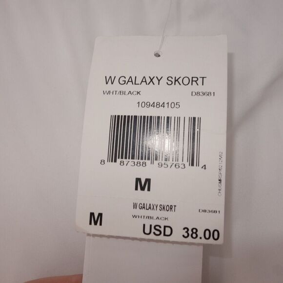 NEW Adidas Galaxy Skort Skirt Golf Tennis Climalite White Black Women's Medium - Picture 7 of 10